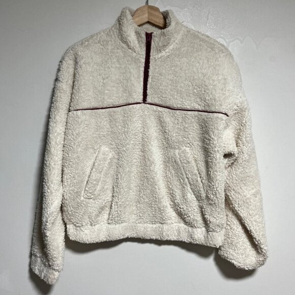 H&M Divided White Sherpa Teddy Fleece Pullover Jacket - Size Small - Picture 2 of 12